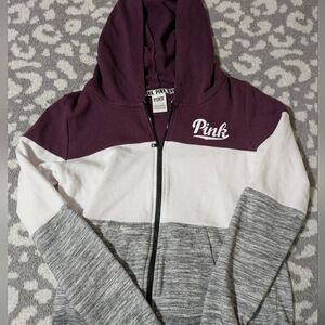 PINK Victoria's Secret Burgundy Zip-Up Hoodie